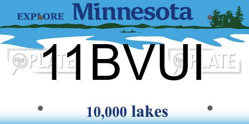 11BVUI Minnesota License Plate