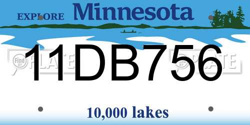 11DB756 Minnesota License Plate