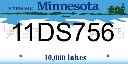 11DS756 Minnesota License Plate