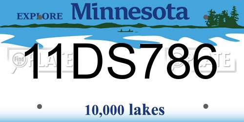 11DS786 Minnesota License Plate