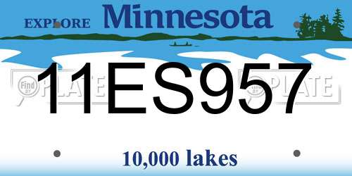 11ES957 Minnesota License Plate