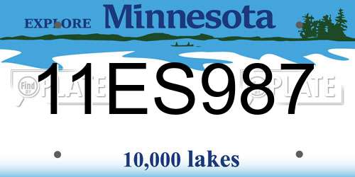11ES987 Minnesota License Plate
