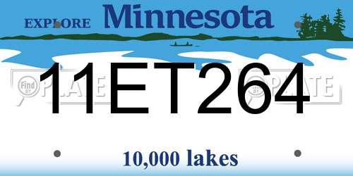 11ET264 Minnesota License Plate