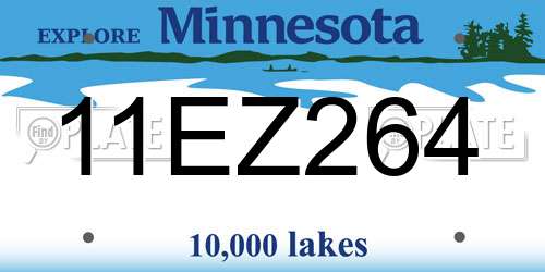 11EZ264 Minnesota License Plate