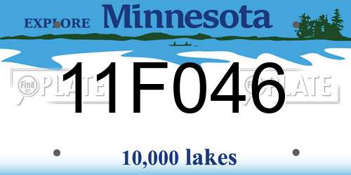 11F046 Minnesota License Plate