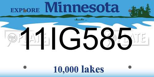 11IG585 Minnesota License Plate