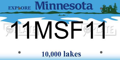 11MSF11 Minnesota License Plate