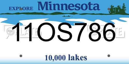 11OS786 Minnesota License Plate