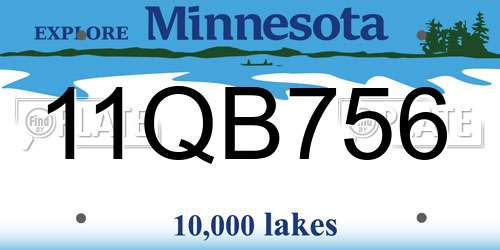 11QB756 Minnesota License Plate