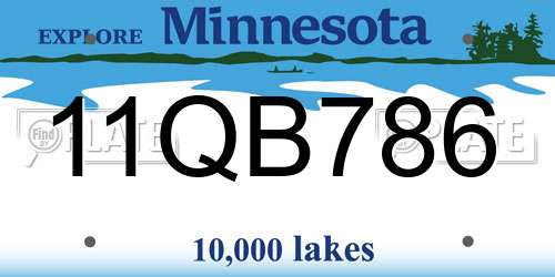 11QB786 Minnesota License Plate