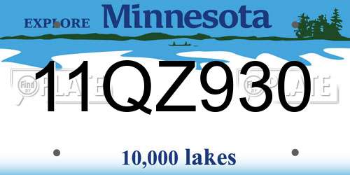 11QZ930 Minnesota License Plate