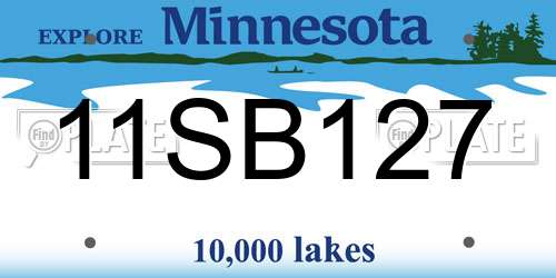 11SB127 Minnesota License Plate