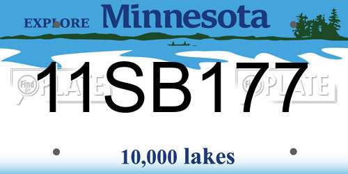 11SB177 Minnesota License Plate