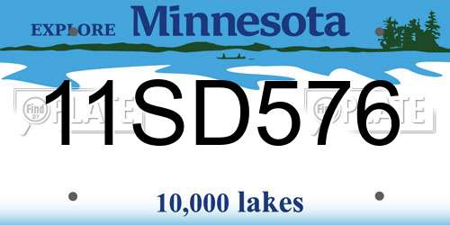 11SD576 Minnesota License Plate