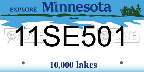 11SE501 Minnesota License Plate