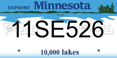 11SE526 Minnesota License Plate