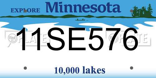 11SE576 Minnesota License Plate