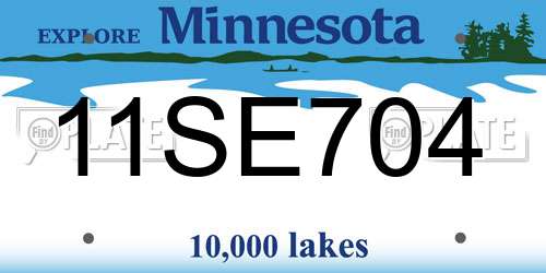 11SE704 Minnesota License Plate