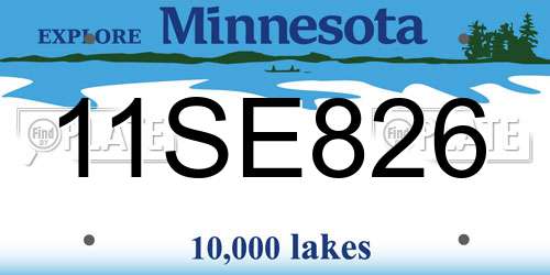 11SE826 Minnesota License Plate
