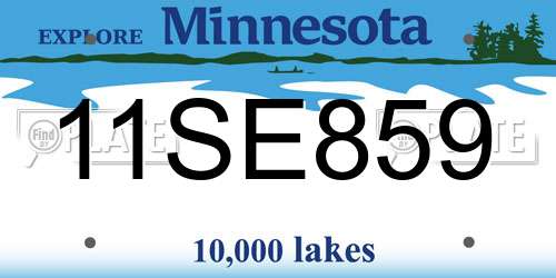 11SE859 Minnesota License Plate