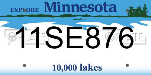 11SE876 Minnesota License Plate