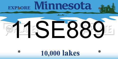 11SE889 Minnesota License Plate