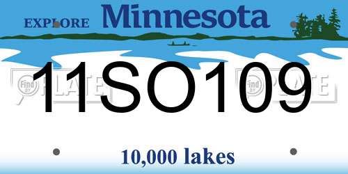 11SO109 Minnesota License Plate