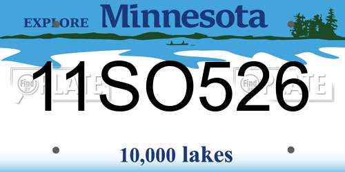 11SO526 Minnesota License Plate