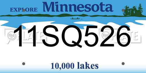 11SQ526 Minnesota License Plate