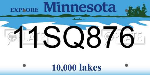 11SQ876 Minnesota License Plate
