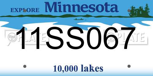 11SS067 Minnesota License Plate