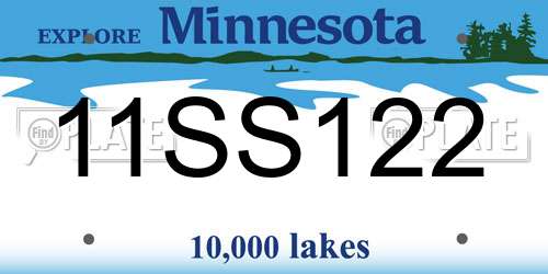 11SS122 Minnesota License Plate