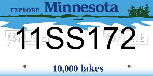 11SS172 Minnesota License Plate