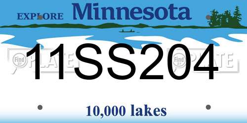 11SS204 Minnesota License Plate