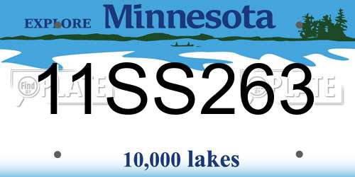 11SS263 Minnesota License Plate
