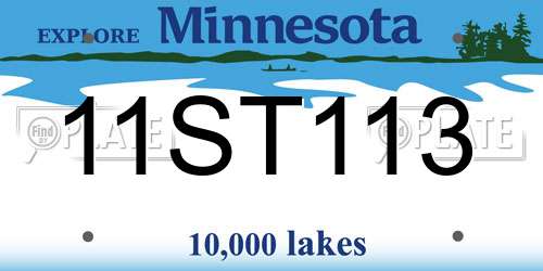 11ST113 Minnesota License Plate