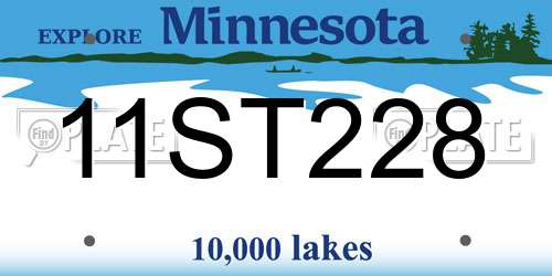 11ST228 Minnesota License Plate