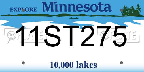 11ST275 Minnesota License Plate