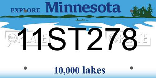 11ST278 Minnesota License Plate