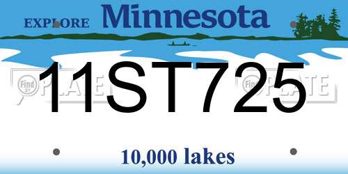 11ST725 Minnesota License Plate