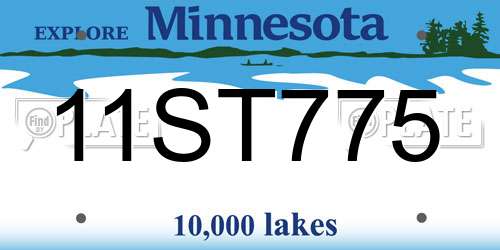 11ST775 Minnesota License Plate