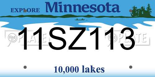 11SZ113 Minnesota License Plate