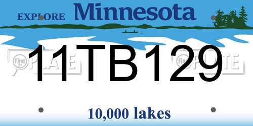 11TB129 Minnesota License Plate