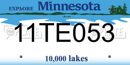 11TE053 Minnesota License Plate