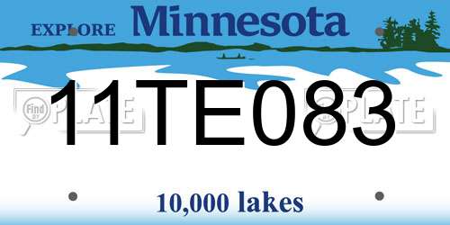 11TE083 Minnesota License Plate