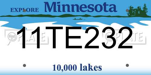 11TE232 Minnesota License Plate