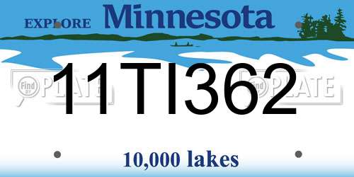 11TI362 Minnesota License Plate