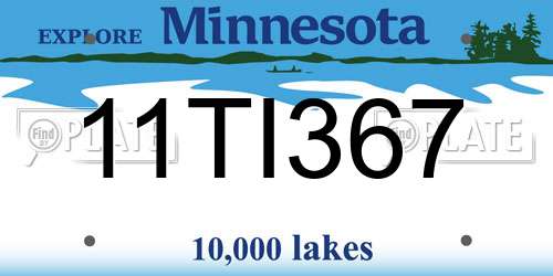 11TI367 Minnesota License Plate