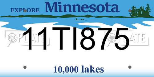 11TI875 Minnesota License Plate