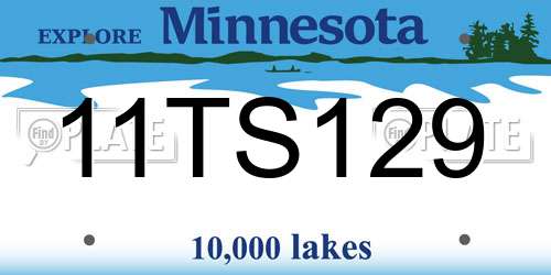 11TS129 Minnesota License Plate